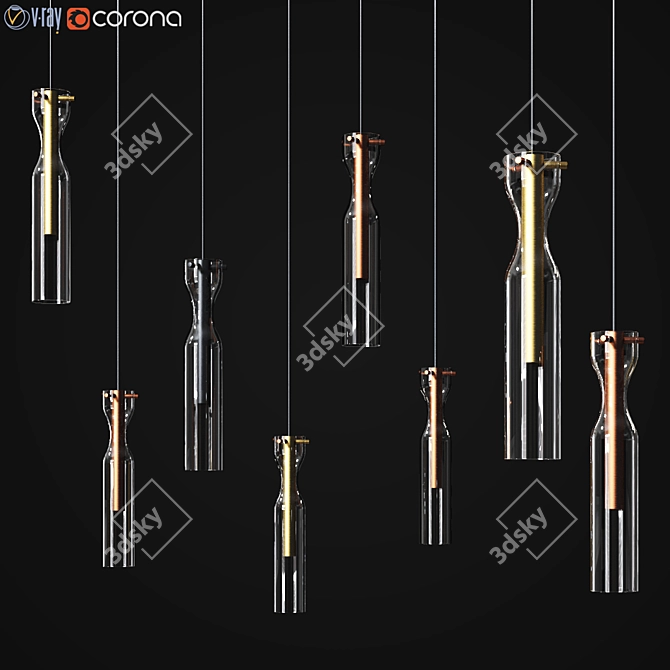 Sleek Brass Sola Pendant: Modern Loft Design 3D model image 1