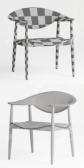 The Stylish LM92P Metropolitan Chair 3D model image 3