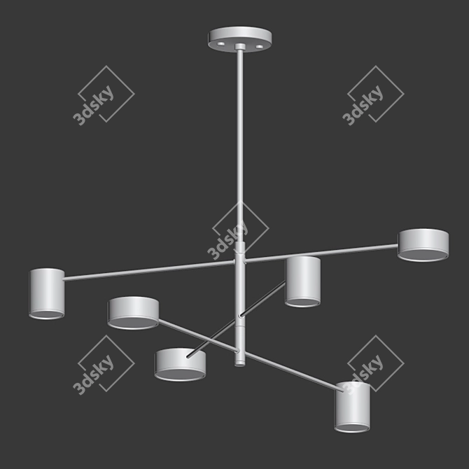 Modern Industrial Black Pendant Light 3D model image 2