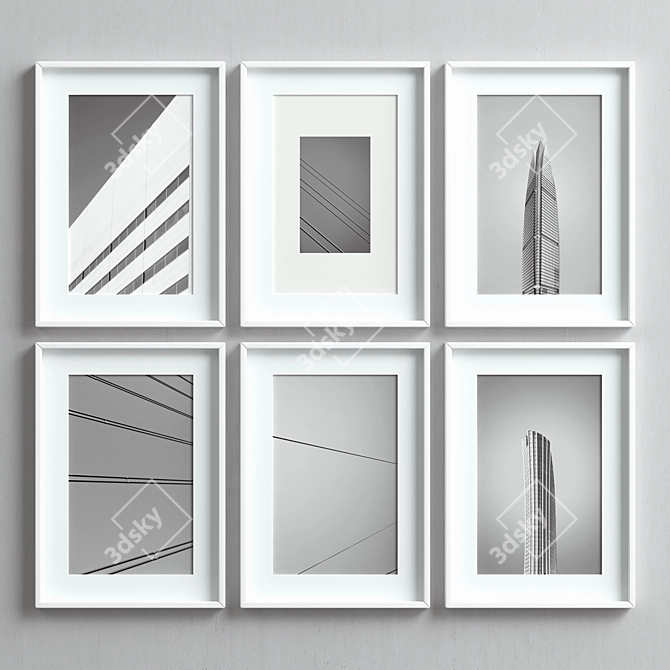 Multi-Colored Picture Frames Set -45 3D model image 1