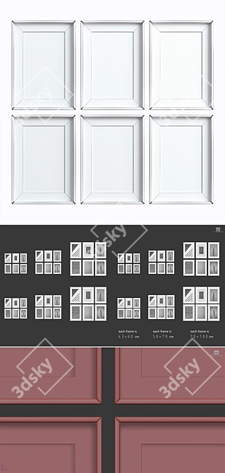 Multi-Colored Picture Frames Set -45 3D model image 3