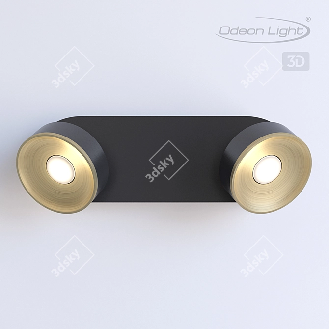 Sleek Matte Black LED Wall Light 3D model image 1