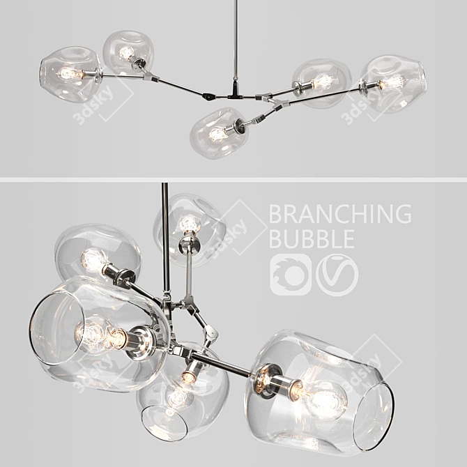 Branching Bubble Pendant Lights 3D model image 2