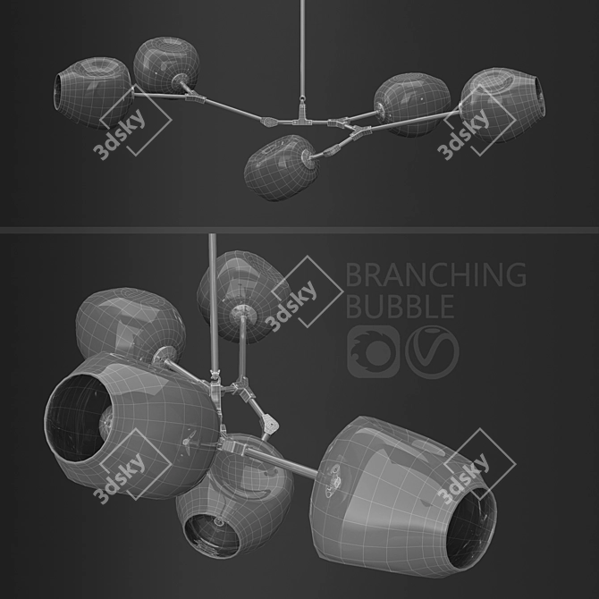 Branching Bubble Pendant Lights 3D model image 3