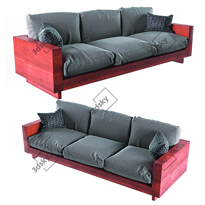 3D Sofa Model: FBX and OBJ Files 3D model image 1