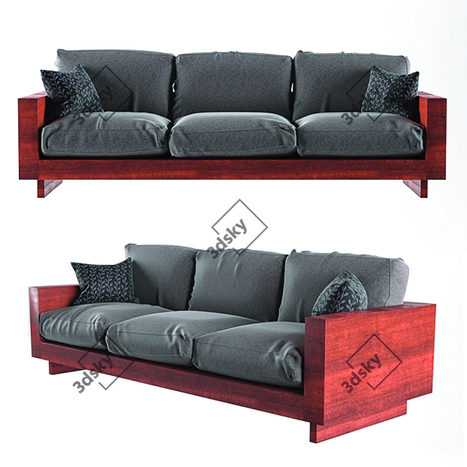 3D Sofa Model: FBX and OBJ Files 3D model image 2