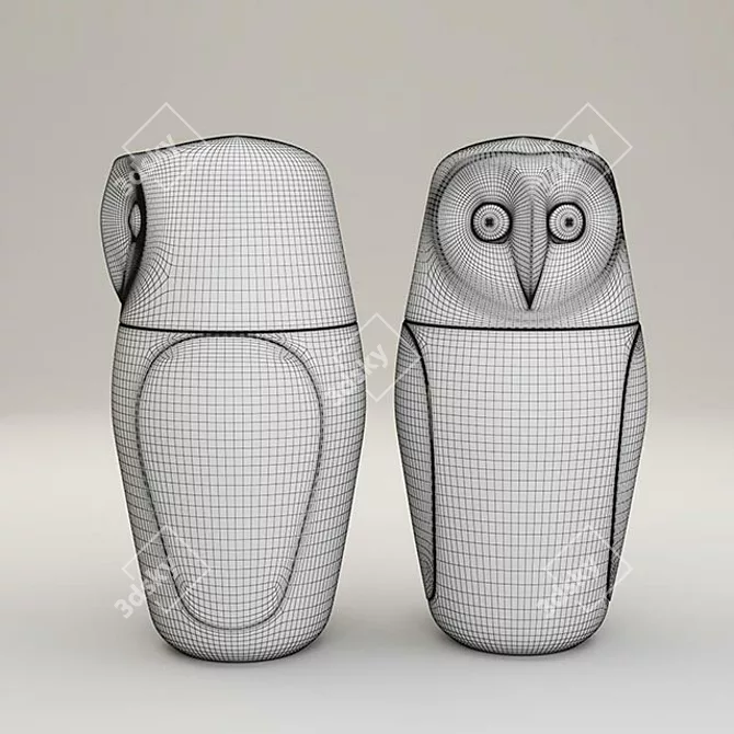 Whimsical Owl Decor 3D model image 2