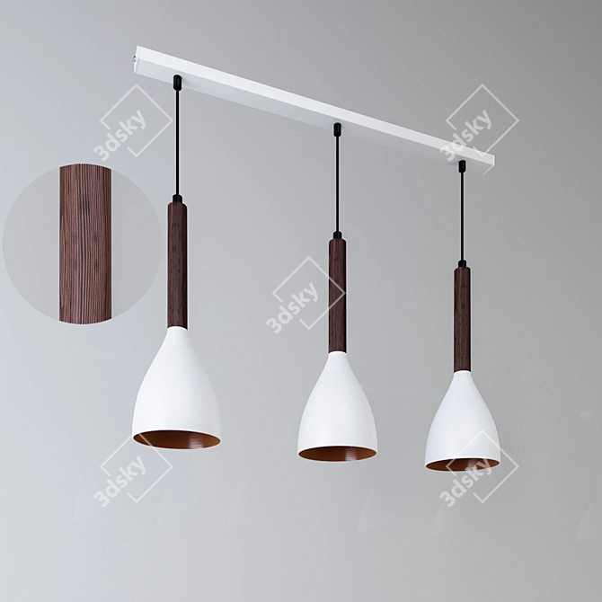 Luminex MUZA WHITE Hanging Lamp 3D model image 1