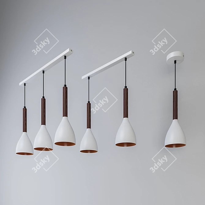 Luminex MUZA WHITE Hanging Lamp 3D model image 2