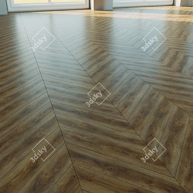 Natural Wood Parquet Flooring 3D model image 1