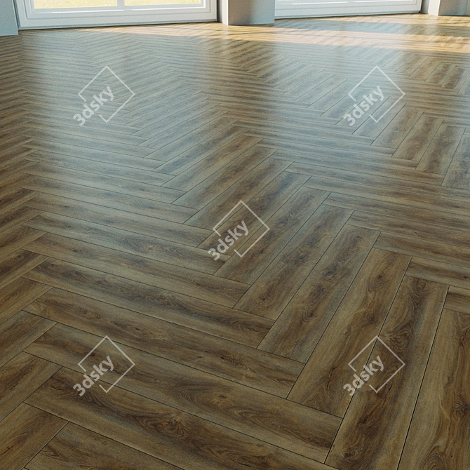 Natural Wood Parquet Flooring 3D model image 3