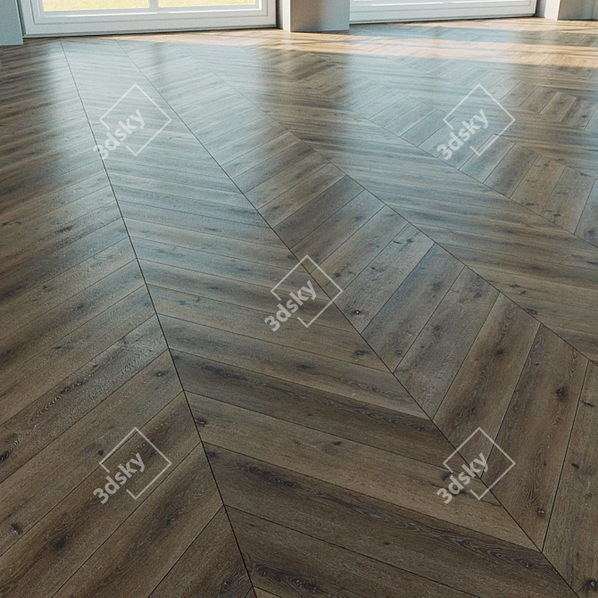  Natural Wood Parquet Flooring 3D model image 1