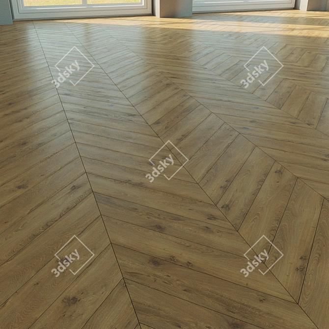 Natural Wood Parquet Flooring 3D model image 1