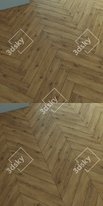 Natural Wood Parquet Flooring 3D model image 2