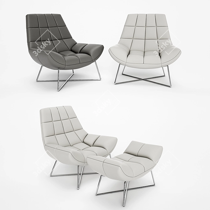 Elegant Canio Leather Armchair 3D model image 1
