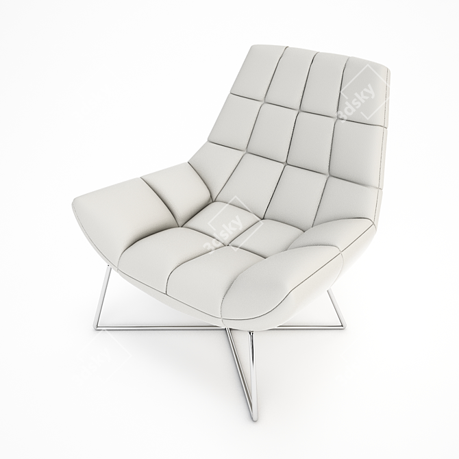Elegant Canio Leather Armchair 3D model image 2