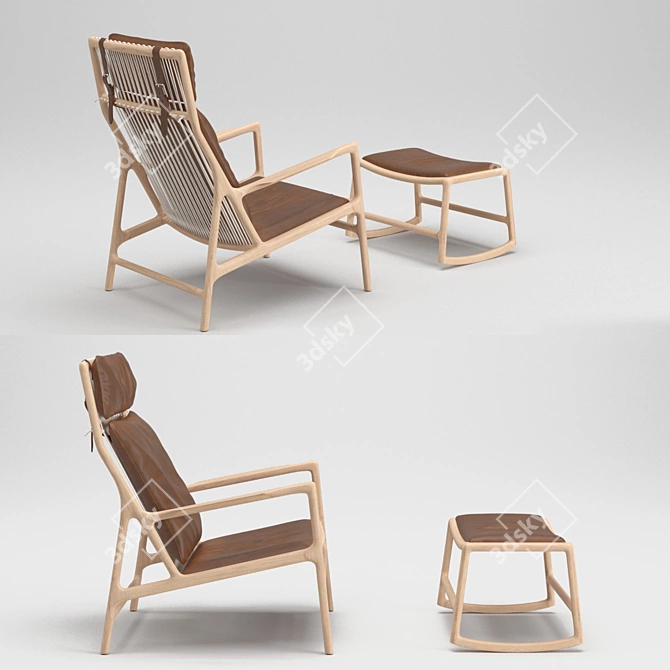 Comfort Reigns: Gazzda Dedo Lounge Duo 3D model image 2