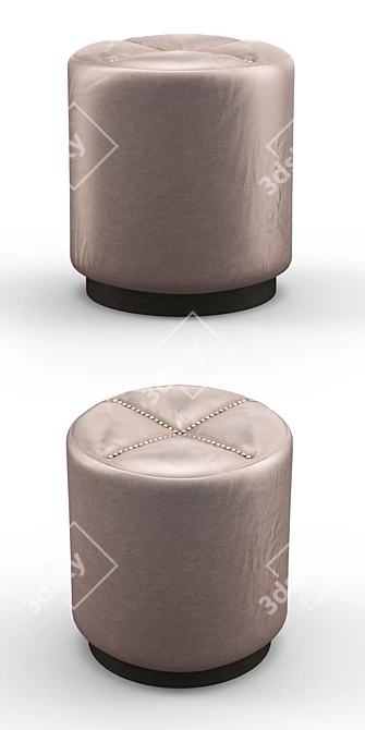 Luxury Tufted Ottoman - Customizable Design 3D model image 2