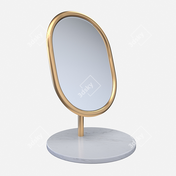Elegant Countertop Mirror 3D model image 1
