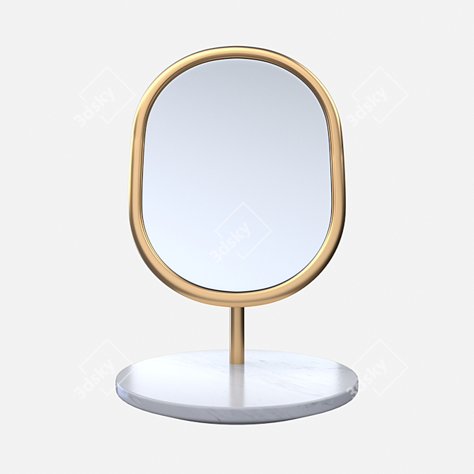 Elegant Countertop Mirror 3D model image 2