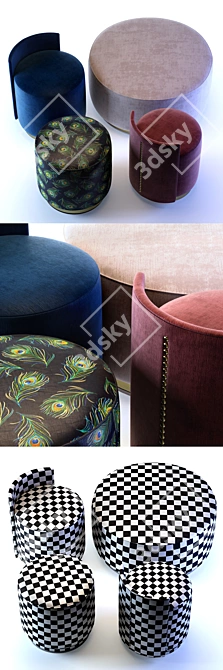 Elegant Ottoman Collection: Larkin & Camille 3D model image 2