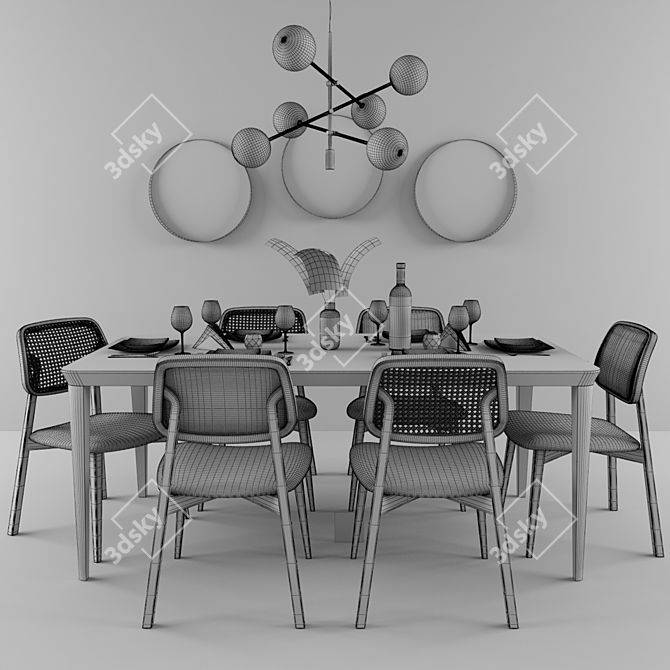 Elegant Lider Dining Set 3D model image 3