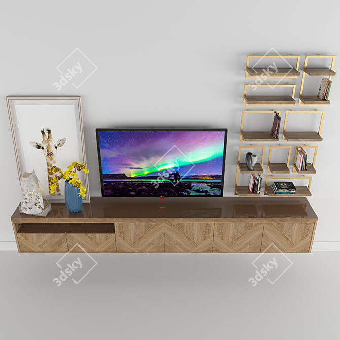 Modern Dekor Set TV Console 3D model image 3