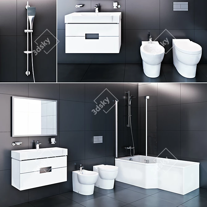 Elegant Jacob Delafon Bathroom Set 3D model image 1