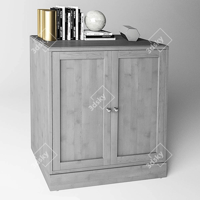 HAVSTA Cabinet with Base Gray/Brown: 81x89x47cm 3D model image 1