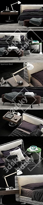 Moderno Minotti Spencer Bed 3D model image 3