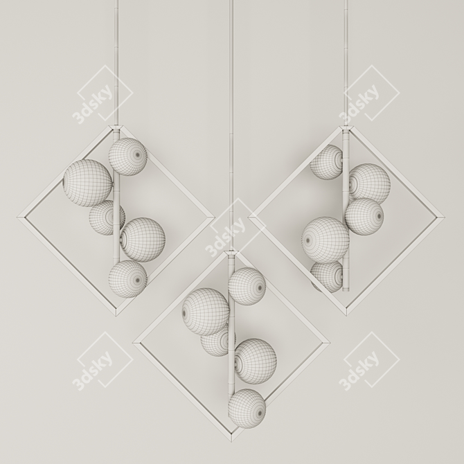 Wendt Geometric Chandelier: Adjustable, Sleek Design 3D model image 3