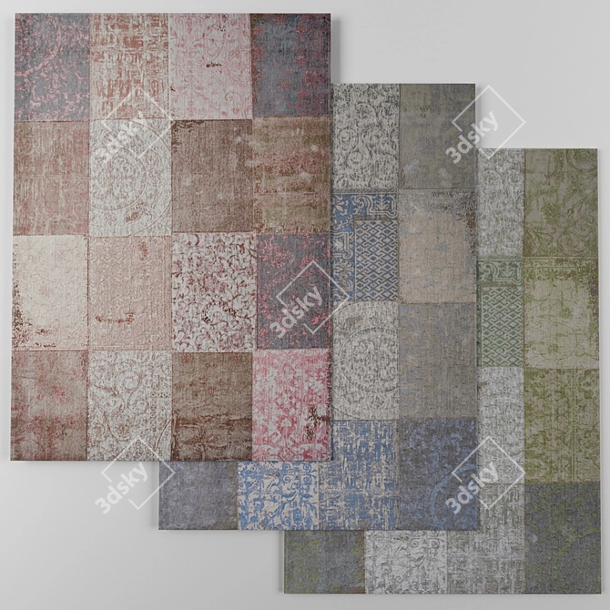 Vintage-inspired Louis de Poortere Carpets  Cameo Collection 3D model image 2