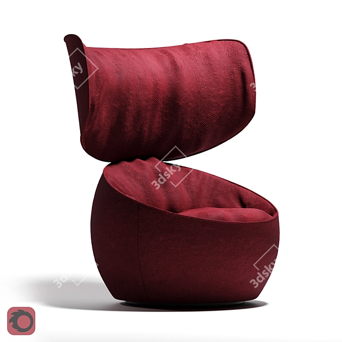 Moooi Hana Armchair: Luxurious Comfort in Wingback Style 3D model image 1