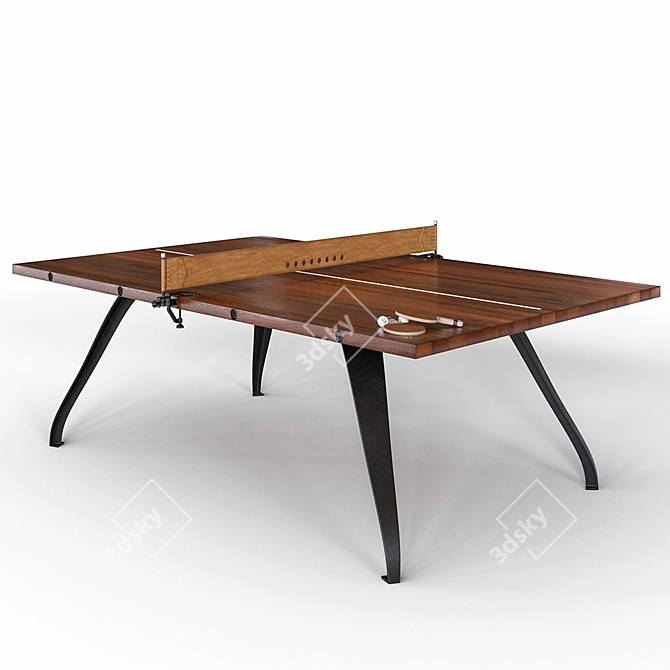 Vintage Ping Pong Table 3D model image 1