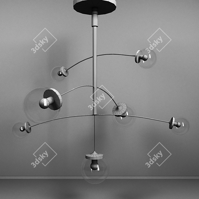 Presxott Large: Elegant and Sparkling Chandelier 3D model image 2