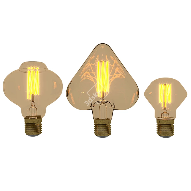 Vintage Edison Lampatron Bulbs 3D model image 1