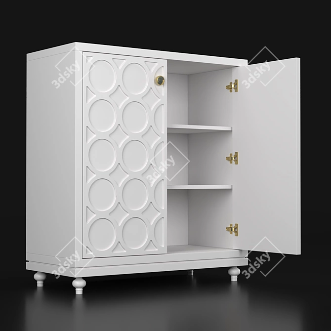 Modern Austin Chest with 3 Doors 3D model image 1