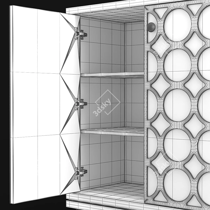 Modern Austin Chest with 3 Doors 3D model image 3