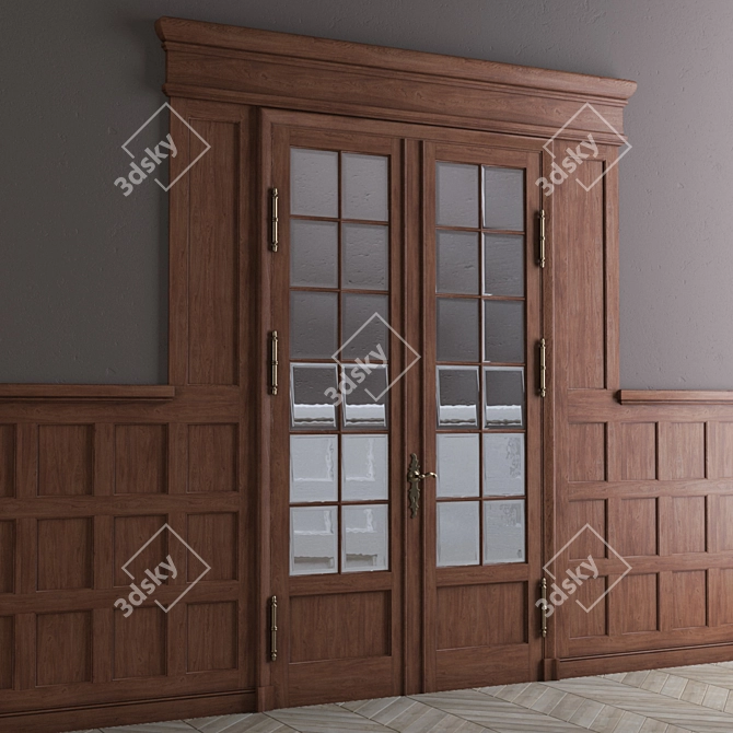 Modern Wood Wall Paneling 3D model image 1