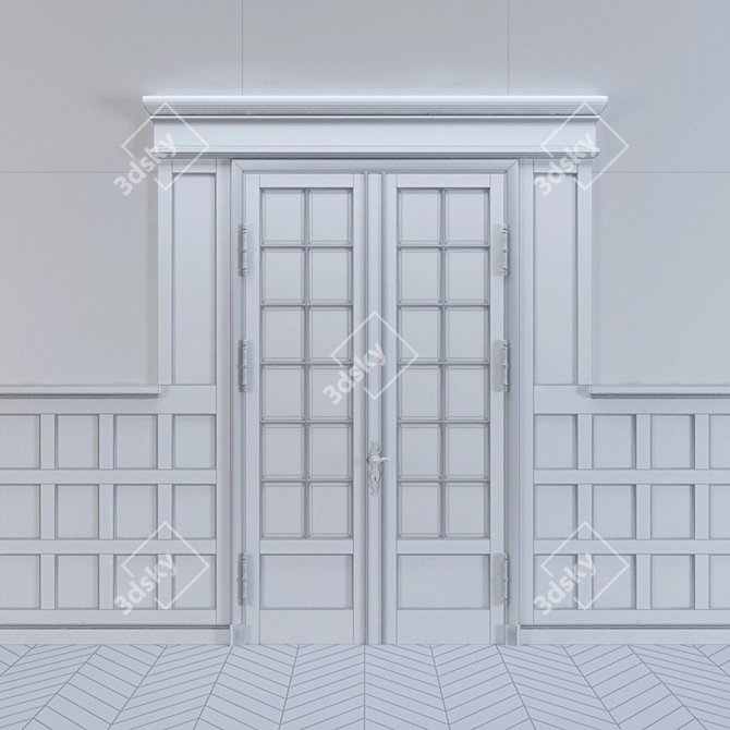 Modern Wood Wall Paneling 3D model image 3