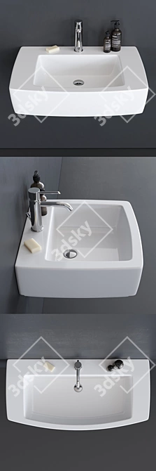 Modern Ceramic Washbasins: SA.02 Collection 3D model image 2