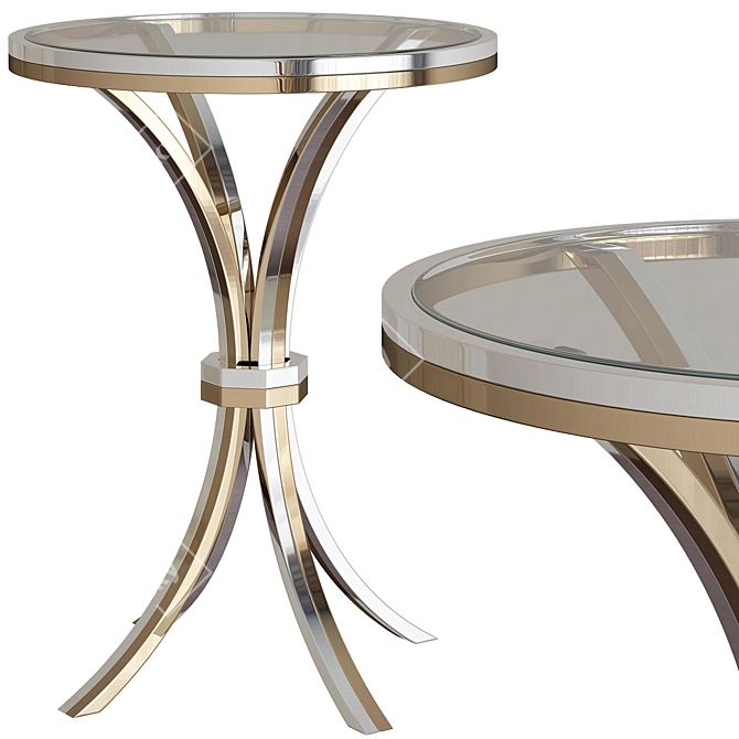 Elegant Cain Side Table 3D model image 1