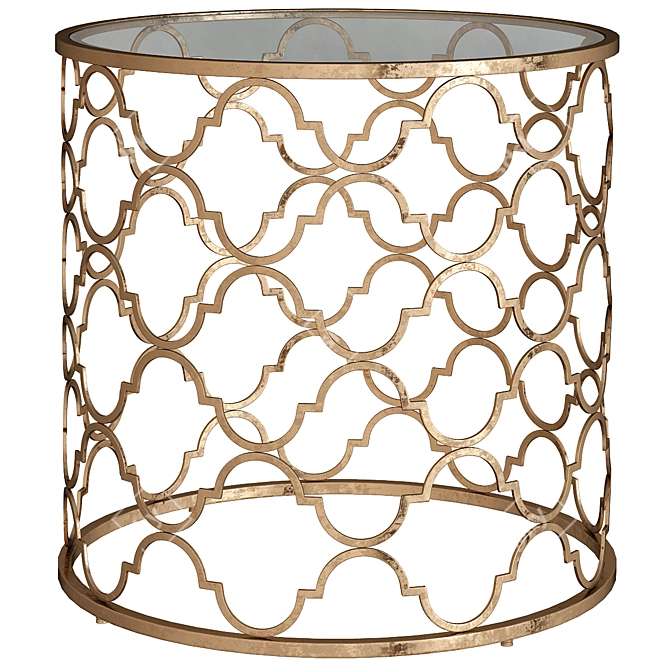 Elegant Fretwork Side Table 3D model image 1