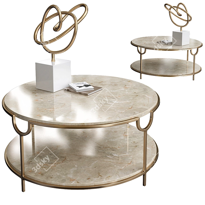 Chic Tiered Coffee Table 3D model image 1