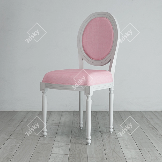 French Oval-Back Chair: Louise Medallion 3D model image 1