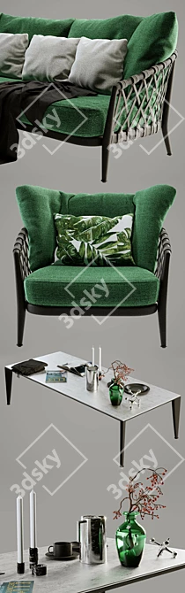 B&B Italia Erica Sofa Chair: Elegant, Modern, Poly-Sophistication 3D model image 2