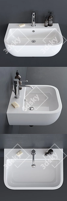 Elegant Ceramic Washbasins - GALASSIA SA02 3D model image 2