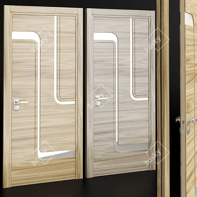 Contemporary Illusion Door Set 3D model image 1