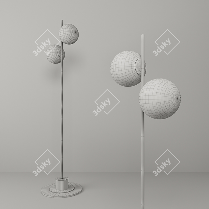 Modern 69" Tree Floor Lamp 3D model image 2