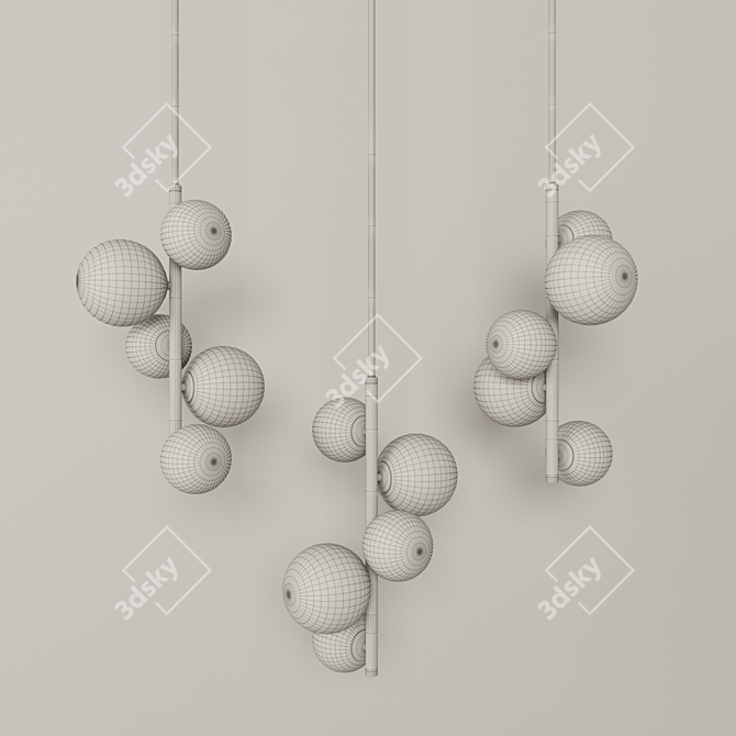 Elegant Wendt Chandelier: Adjustable Height 3D model image 3